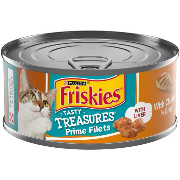 Cat Food Purina Friskies Gravy Wet Cat Food, Tasty Treasures With Chicken & Liver hero