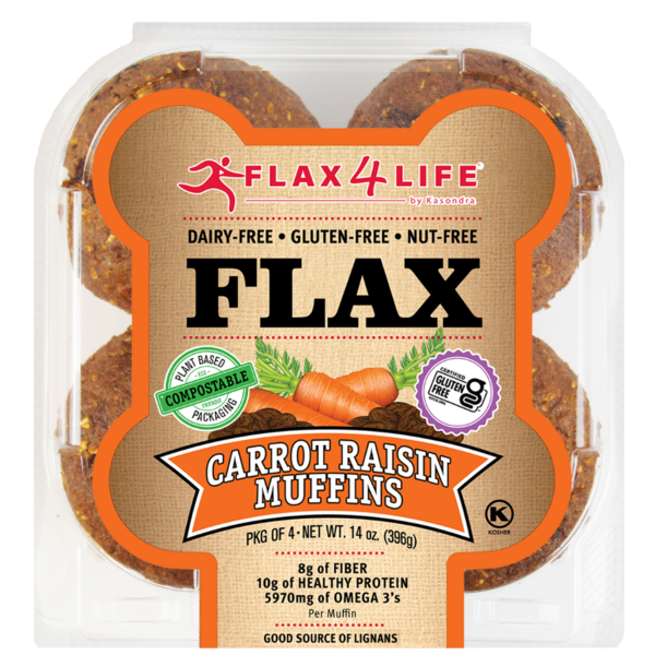 Donuts, Muffins & Bagels Flax4Life Carrot Raisin Muffins hero