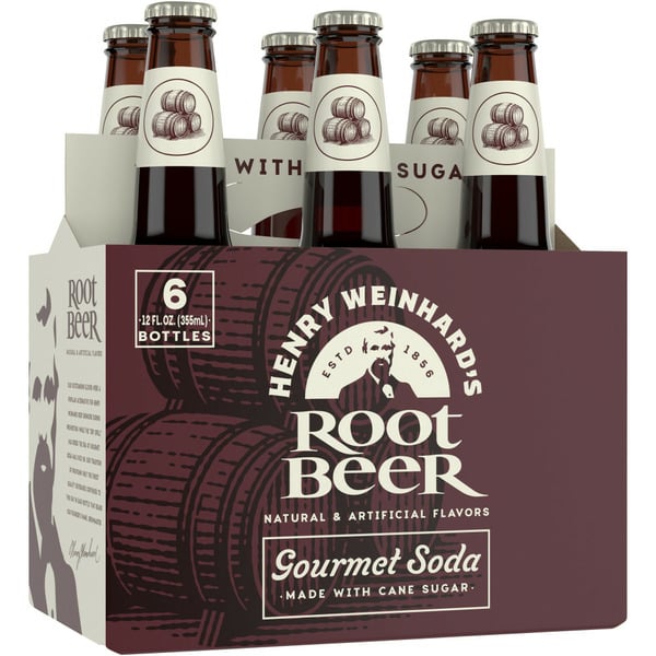 Soft Drinks Henry Weinhard's Gourmet Soda, Root Beer, 6 Pack hero