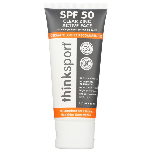 think! Thinksport Spf 50 Clear Zinc Active Face hero