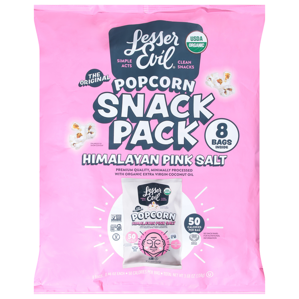 Popcorn & Jerky LesserEvil Popcorn, Himalayan Pink Salt, Snack Pack hero