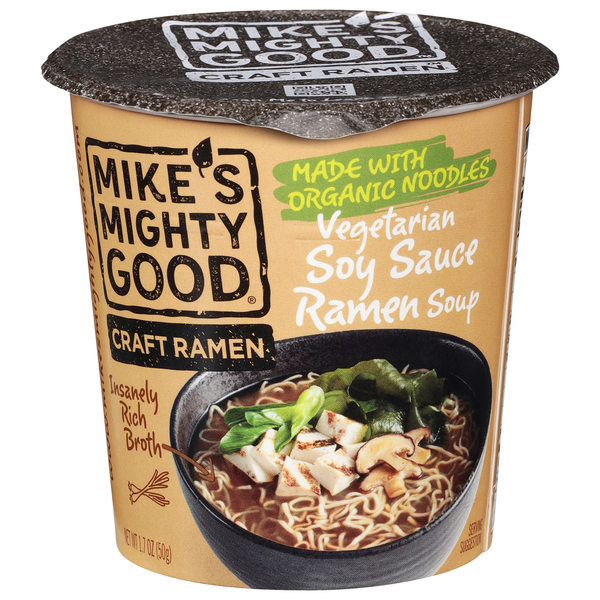 Mike's Mighty Good Ramen Soup, Soy Sauce, Vegetarian hero