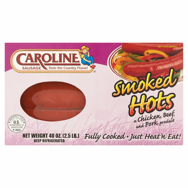 Hot Dogs, Bacon & Sausage Caroline Smoked Hots Sausage hero