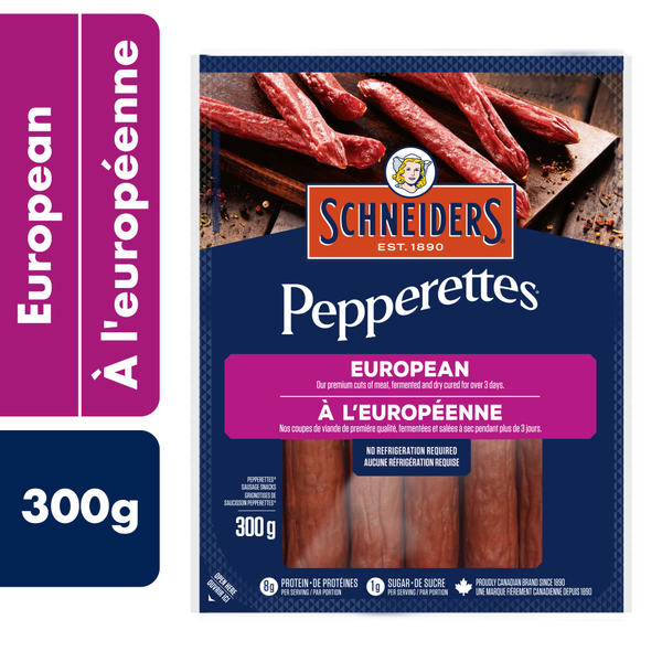 Packaged Meat Schneiders Pepperettes Sausage Sticks, European hero