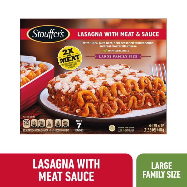 Frozen Meals Stouffer's Large Family Size Lasagna With Meat Sauce Frozen Entrée hero