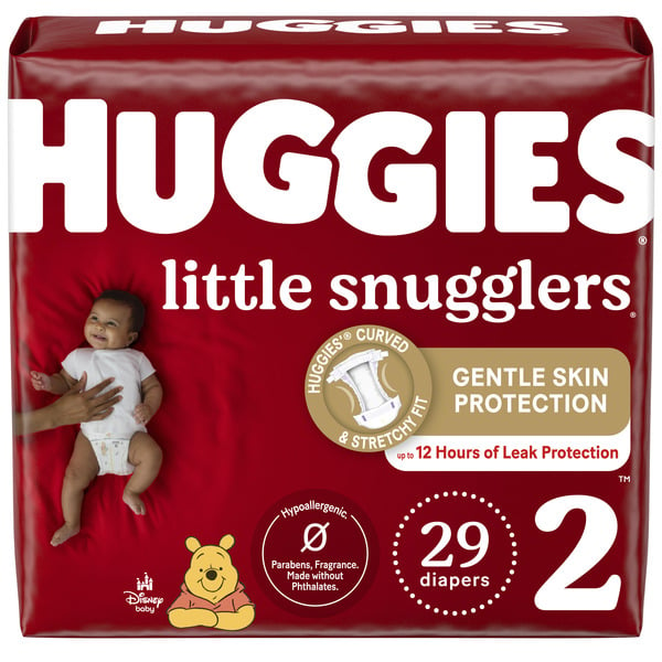 Diapers & Wipes Huggies Little Snugglers Baby Diapers, Size 2 (12-18 lbs) hero