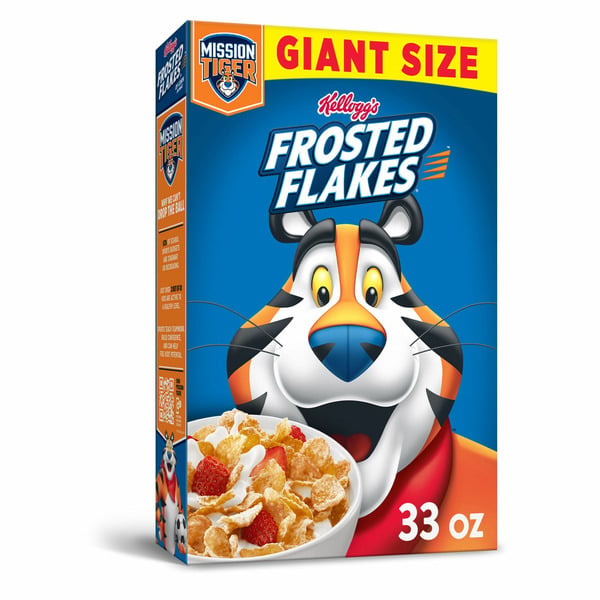 Cereal Frosted Flakes Cold Breakfast Cereal, Excellent Source of 7 Vitamins and Minerals, Original hero