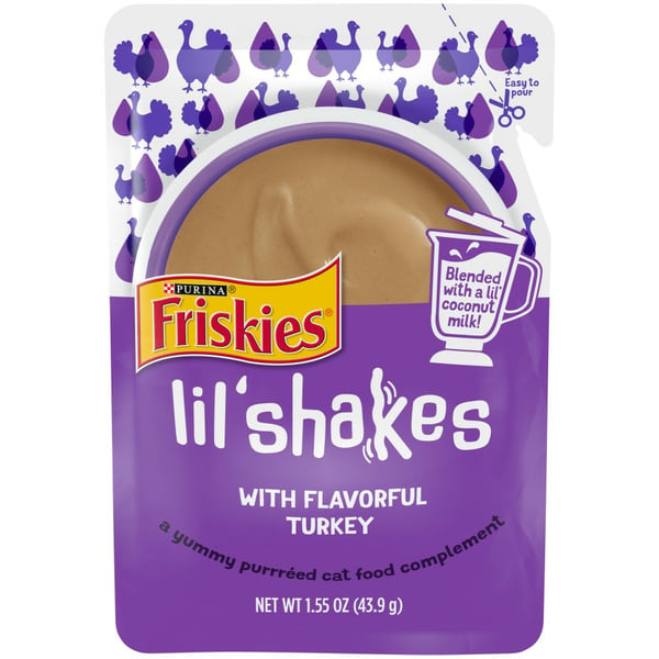 Cat Food & Care Purina Friskies Wet Pureed Cat Food Topper, Lil' Shakes With Flavorful Turkey hero