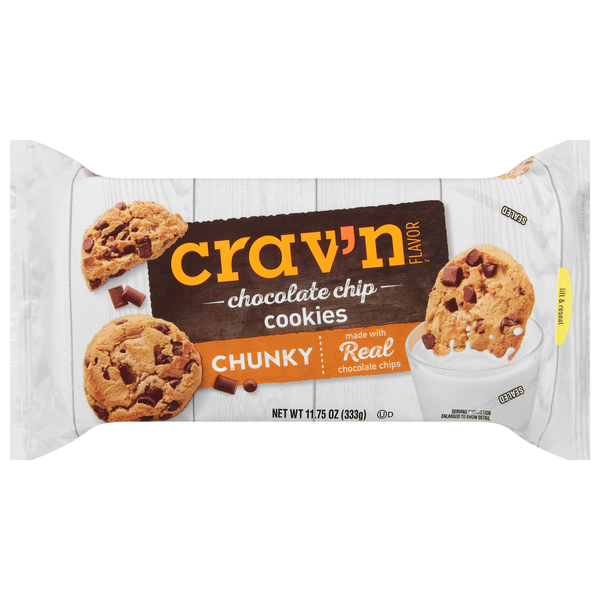 Cookies & Cakes Crav'n Flavor Cookies, Chocolate Chip, Chunky hero