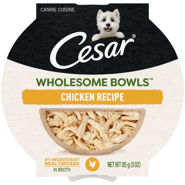 Cesar Wholesome Bowls Soft Wet Dog Food Topper Chicken hero