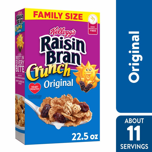 Cereal Raisin Bran Breakfast Cereal, Family Breakfast, Fiber Cereal, Original hero