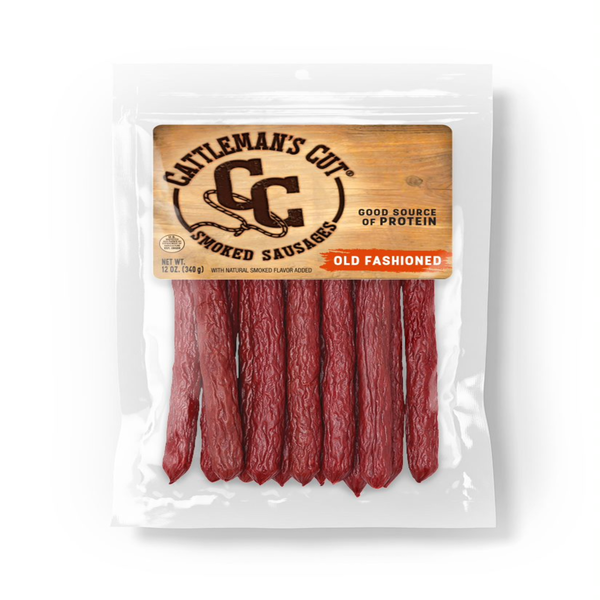 Popcorn & Jerky Cattleman's Cut Smoked Sausage Sticks hero