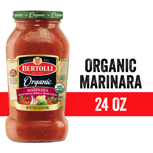 Pasta Sauce Bertolli Organic Marinara Sauce hero