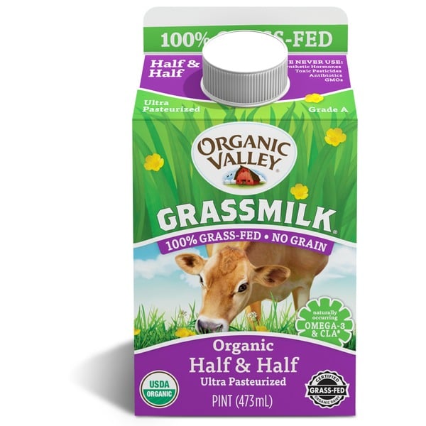 Milk Organic Valley Grassmilk Organic Half and Half hero