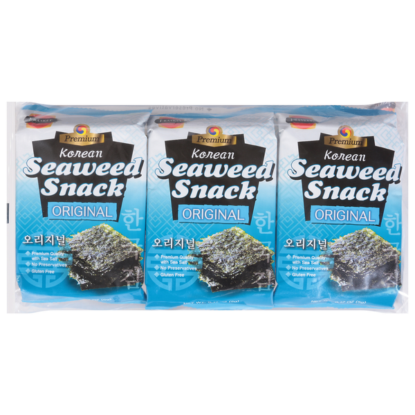 Crackers J-Basket Seaweed Snack, Korean, Original hero