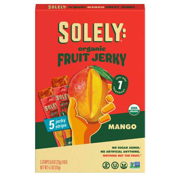 Fruit & Vegetable Snacks Solely: Fruit Jerky Mango, Organic, Multipack hero