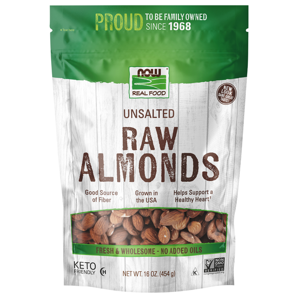 Nuts, Seeds & Dried Fruit NOW Almonds, Raw & Unsalted hero