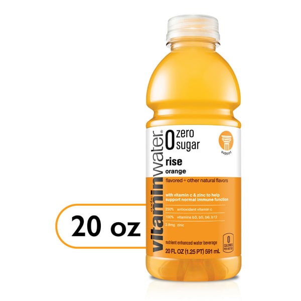 Energy & Sports Drinks vitaminwater Zero Rise Orange Nutrient Enhanced Water Beverage hero