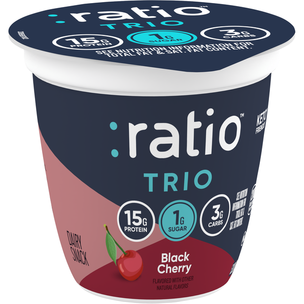 Yogurt Ratio Trio Black Cherry Yogurt Cultured Dairy Keto Friendly Snack Cup hero