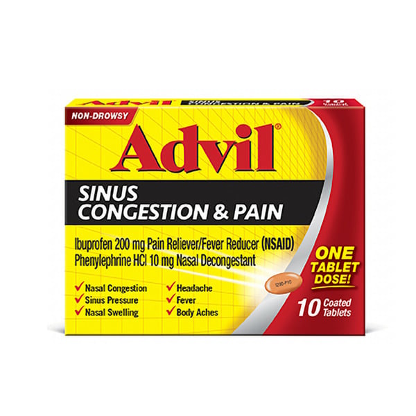 Cold, Flu & Allergy Advil Sinus Congestion and Pain Medicine hero