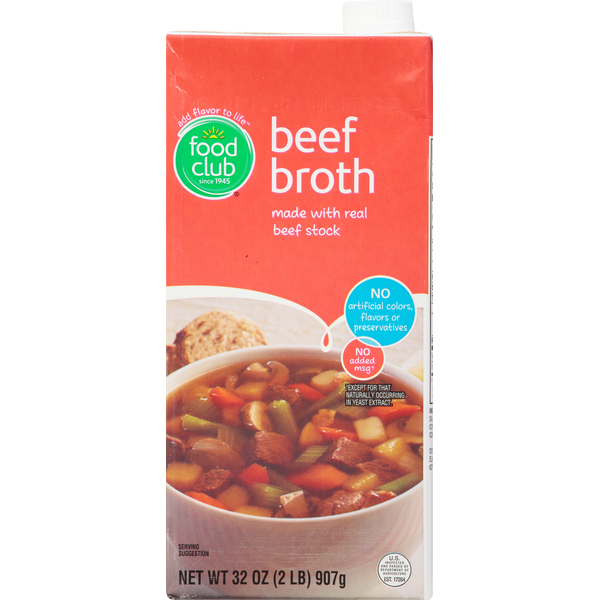 Soup, Broth & Bouillon Food Club Beef Broth hero