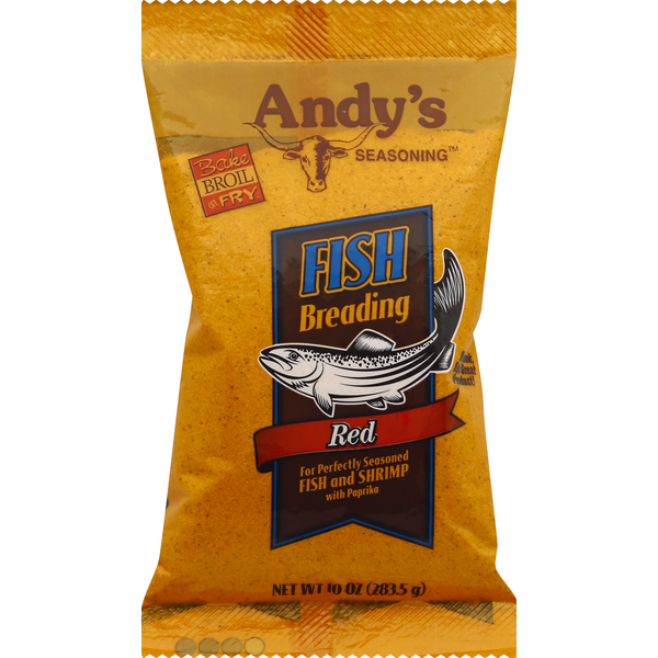 Marinades & Meat Preparation Andy's Seasoning Fish Breading, Red hero