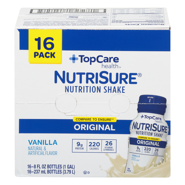 TopCare Nutrition Shake, Vanilla, Original, 16 Pack hero