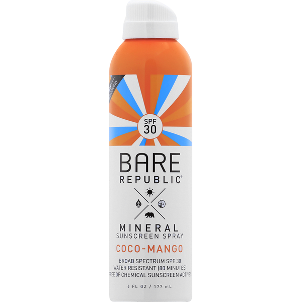 Body Lotions & Soap Bare Republic Sunscreen Spray, Mineral, Coco-Mango, Broad Spectrum SPF 30 hero