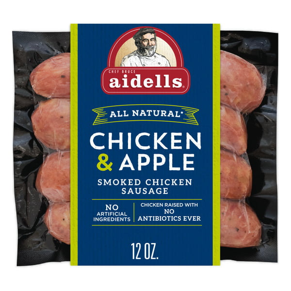 Hot Dogs, Bacon & Sausage Aidells Smoked Chicken Sausage, Chicken & Apple hero