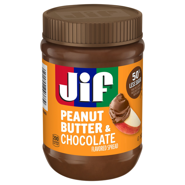 Jif Spread, Peanut Butter & Chocolate Flavored hero