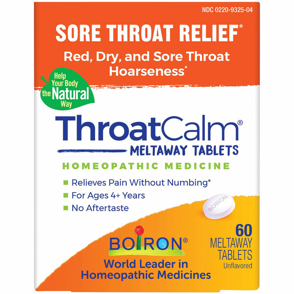 Homeopathic Products Boiron Throatcalm Tablets for Sore Throat Relief hero