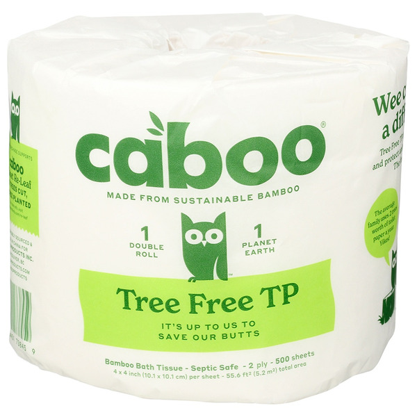 Paper Goods Caboo Bathroom Tissue Single Roll 500 Sheet - 24/Cs hero