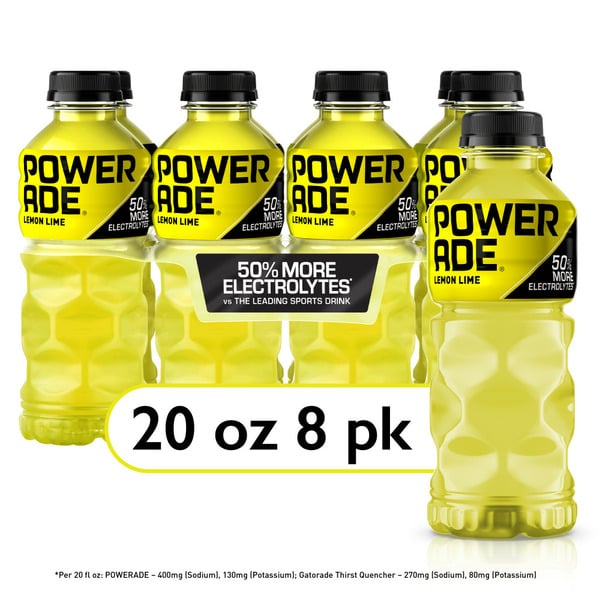 Energy & Sports Drinks POWERADE Electrolyte Enhanced Sports Drinks with vitamins, Lemon Lime hero