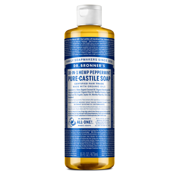 Cleaning Products Dr. Bronner's Peppermint, Pure-Castile Liquid Soap hero