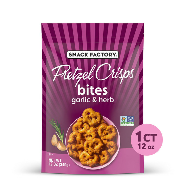 Chips & Pretzels Snack Factory Garlic & Herb Pretzel Crisps hero