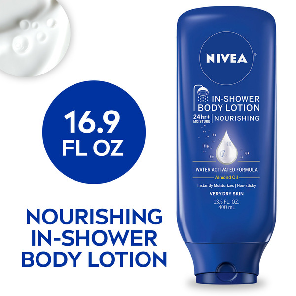 NIVEA Nourishing In Shower Lotion, Lotion For Dry Skin hero