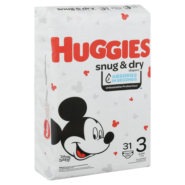 Diapers & Wipes Huggies Snug & Dry Baby Diapers, Size 3 (16-28 lbs) hero