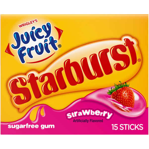 Mint & Gum Juicy Fruit Strawberry Chewing Gum Single Pack 15 Stick hero