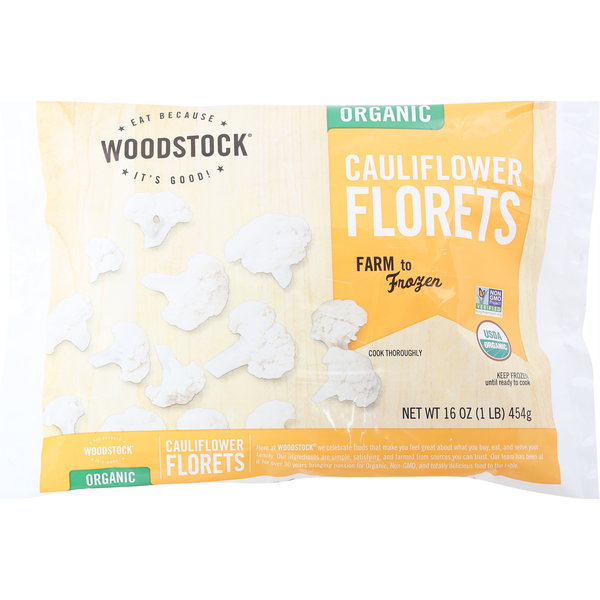 Frozen Vegetables, Beans & Grains WOODSTOCK Cauliflower Florets, Organic hero