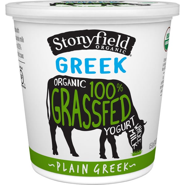 Other Creams & Cheeses Stonyfield Organic 0% Grassfed Greek Whole Milk Yogurt Plain hero