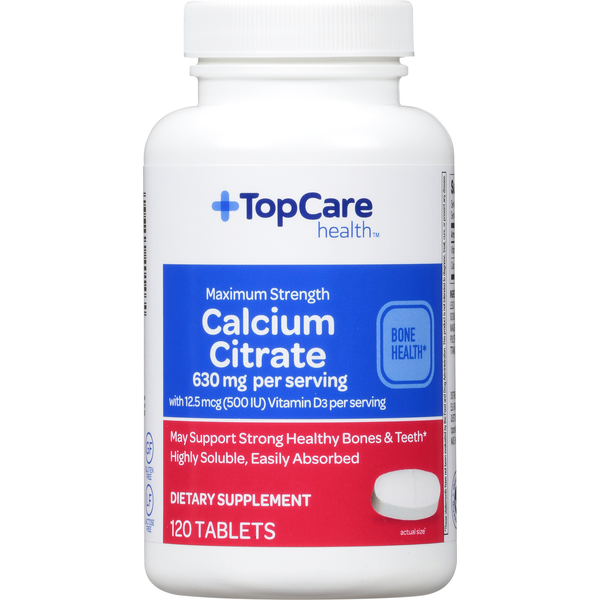 Vitamins & Supplements TopCare Calcium Citrate, Maximum Strength, 630 mg, Tablets hero