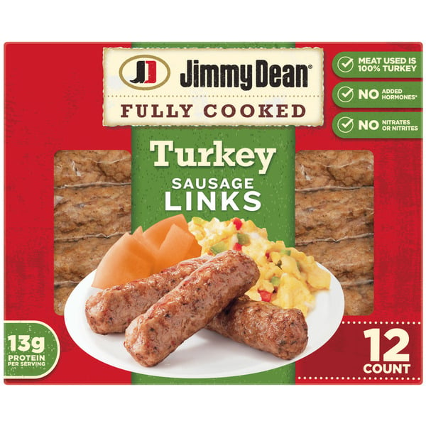 Bacon & Breakfast Meat Jimmy Dean Fully Cooked Turkey Sausage Links hero