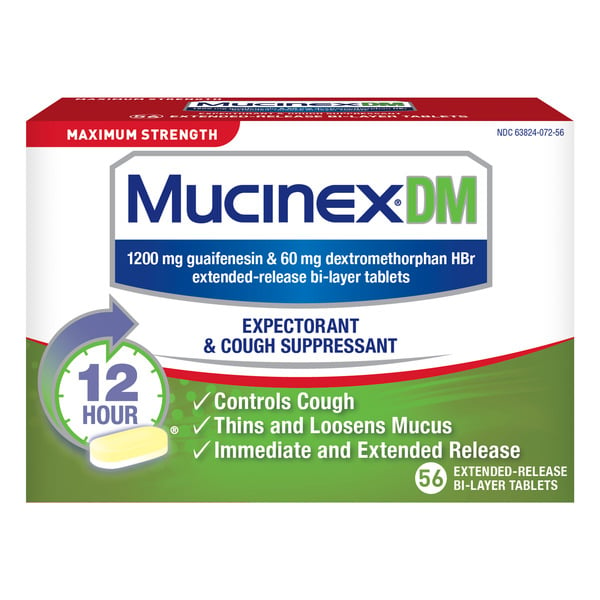 Cold, Flu & Allergy Mucinex DM Max Strength 12-Hour Expectorant & Cough Suppressant Tablets hero