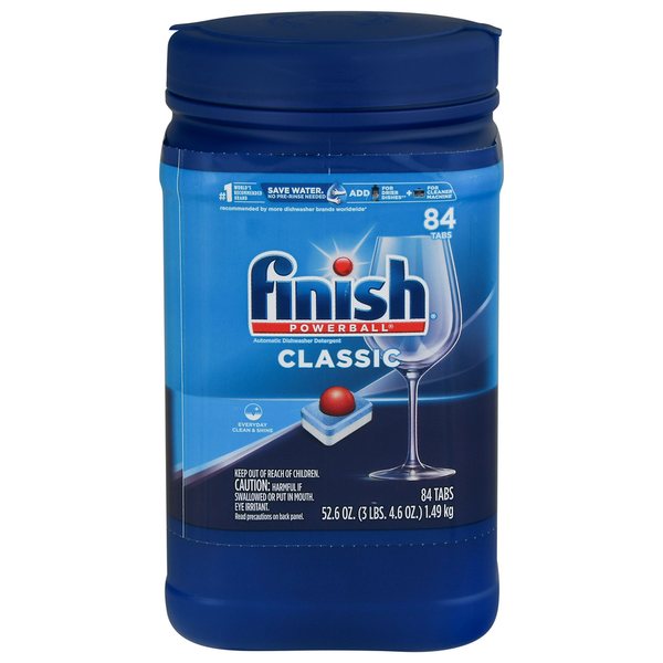 Dish Detergents Finish Dishwasher Detergent, Automatic, Tabs hero