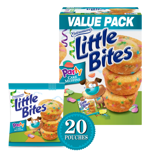 Cookies & Cakes Entenmann's Little Bites, 20 packs, Party Cake Mini Muffins hero