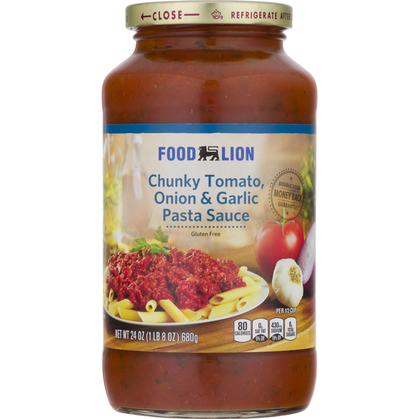 Pasta Sauce Food Lion Pasta Sauce, Tomato, Onion & Garlic, Chunky hero