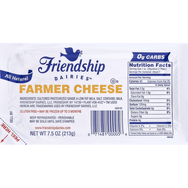 Cheese Friendship Dairies Farmer Cheese hero