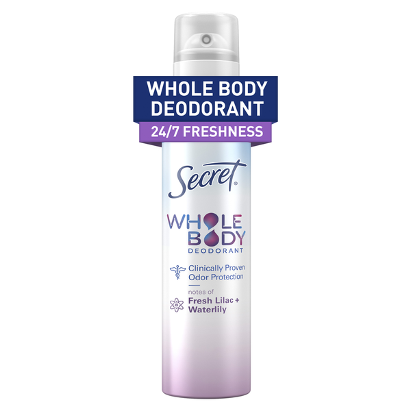 Deodorants Secret Whole Body Aluminum Free Deodorant Spray Lilac & Waterlily hero