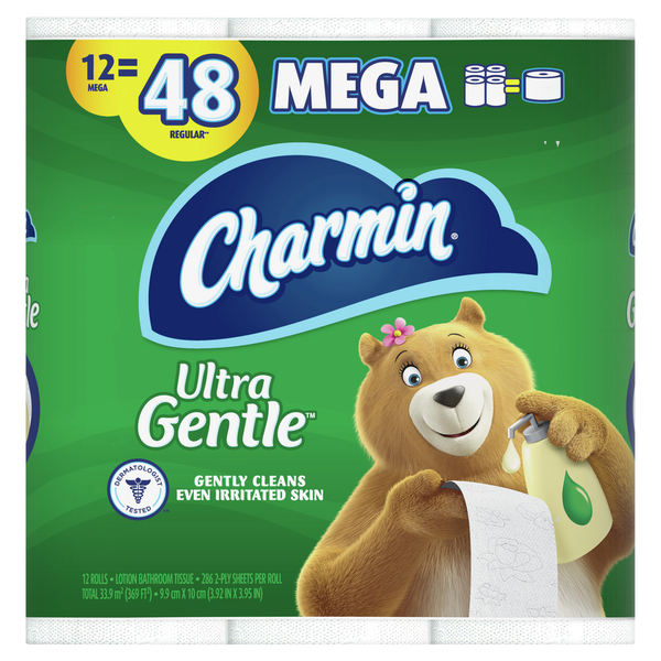 Paper Goods Charmin Ultra Gentle Toilet Paper 12 Mega Rolls hero