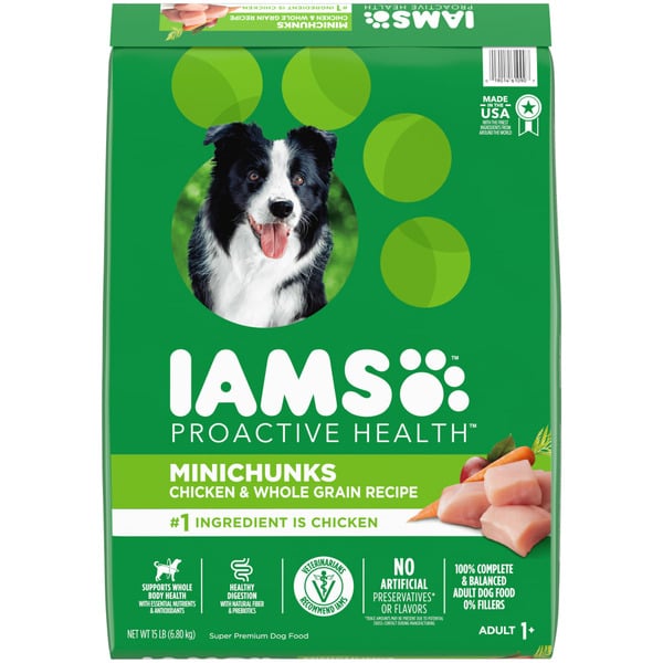 Water, Seltzer, Sparkling Water IAMS Minichunks Adult Small Kibble Dry Dog Food with Real Chicken and Whole Grains hero